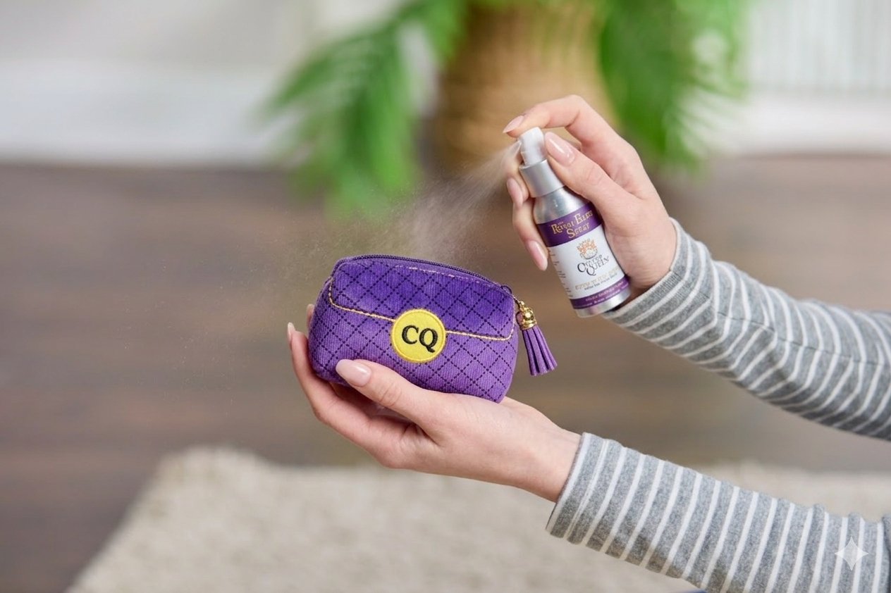 The Designer Clutch & Elixir Duo Bundle - Catnip Toy plus Catnip & Silvervine Spray 50ml.