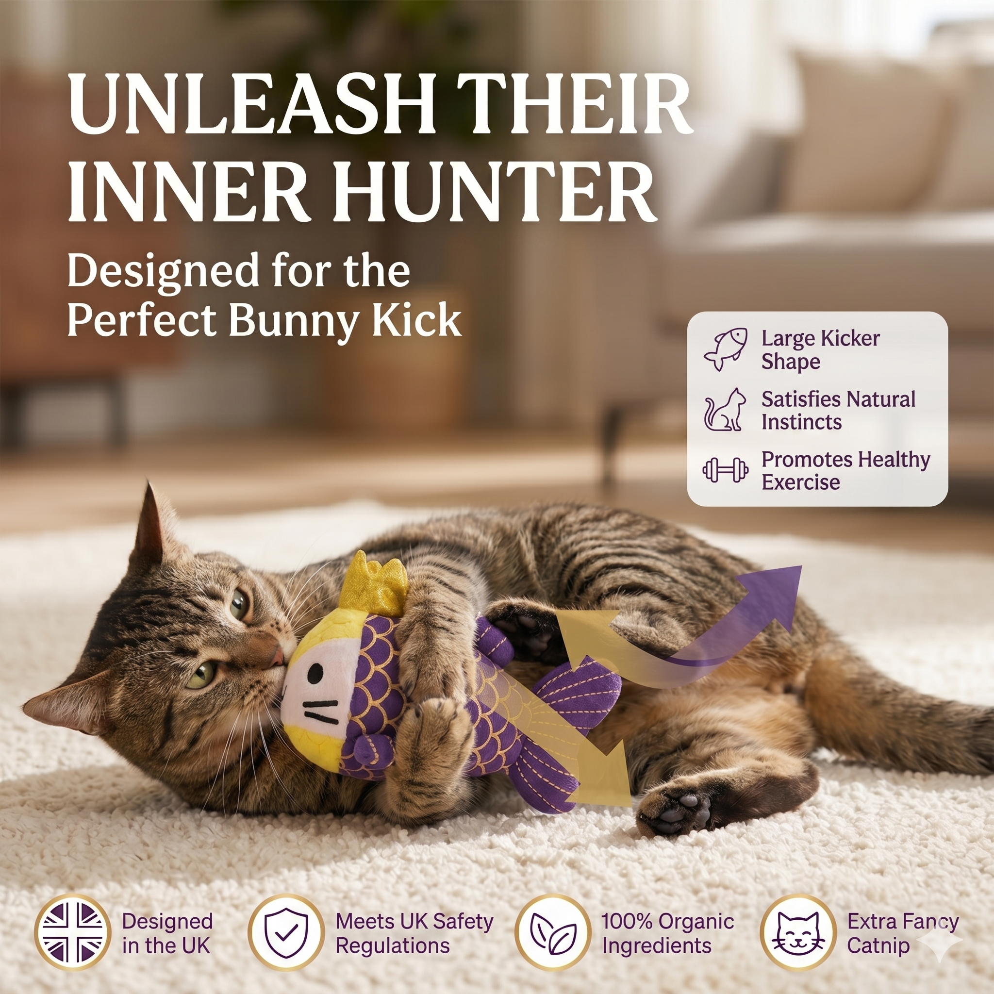 The Catnip Queen's Royal Catch - a Designer Fish Catnip Toy for Cats