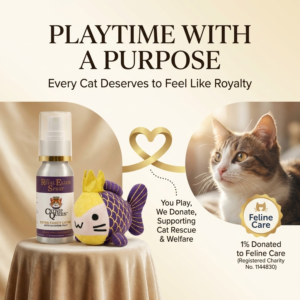 The Royal Heist - Luxury Gifts for cat lovers - 3 Catnip Toys plus Royal Elixir Catnip Spray 50ml.