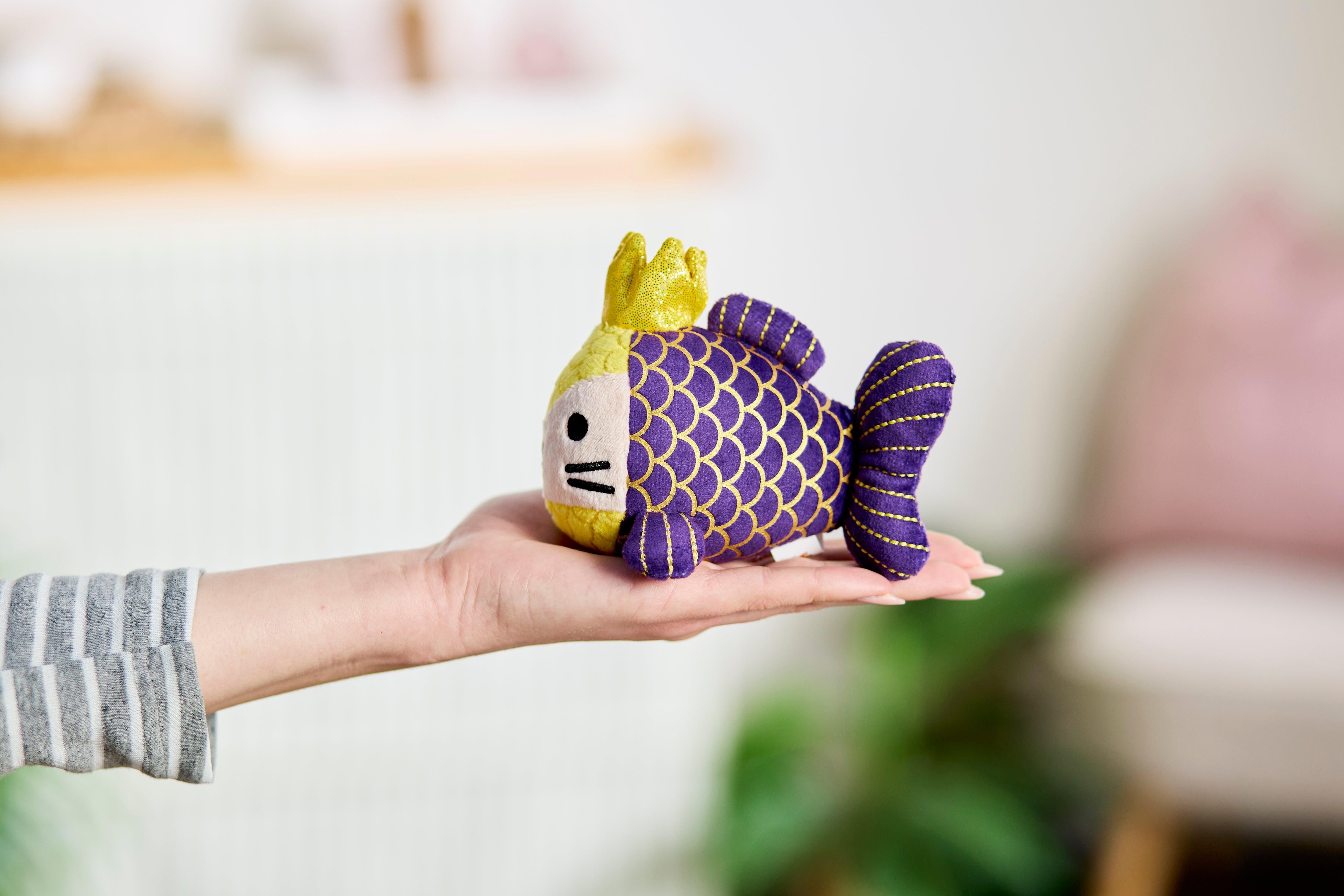 The Catnip Queen's Royal Catch - a Designer Fish Catnip Toy for Cats.
