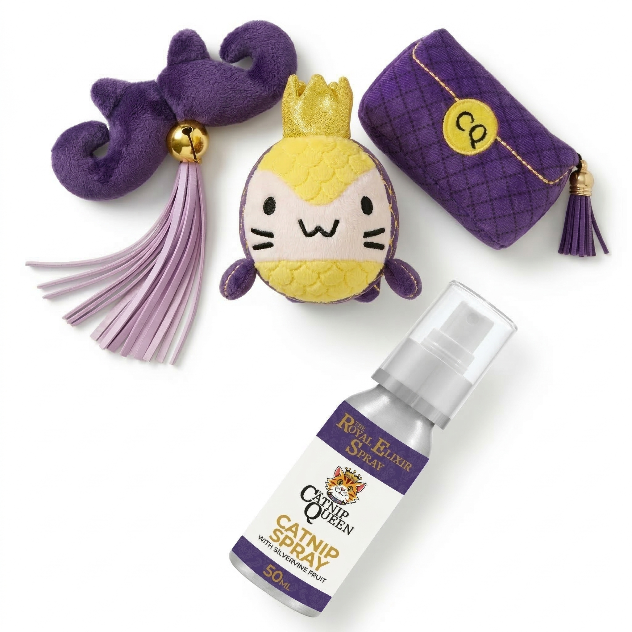 The Royal Heist - Luxury Gifts for cat lovers - 3 Catnip Toys plus Royal Elixir Catnip Spray 50ml.